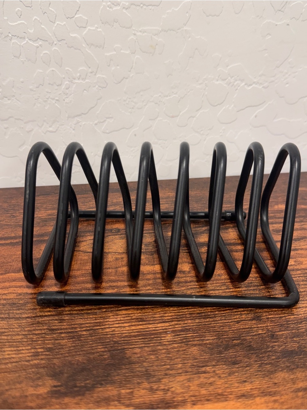 Black Metal Coil Letter Holder Paper Organizer Slotted 6”